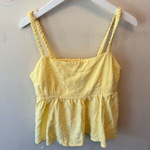Yellow Ruched Strap Camisole